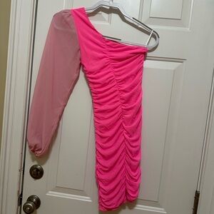 Shein pink One-Shoulder Dress